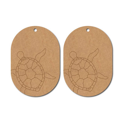 Turtle Earrings Pre Marked MDF Design 1