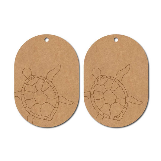 Turtle Earrings Pre Marked MDF Design 1