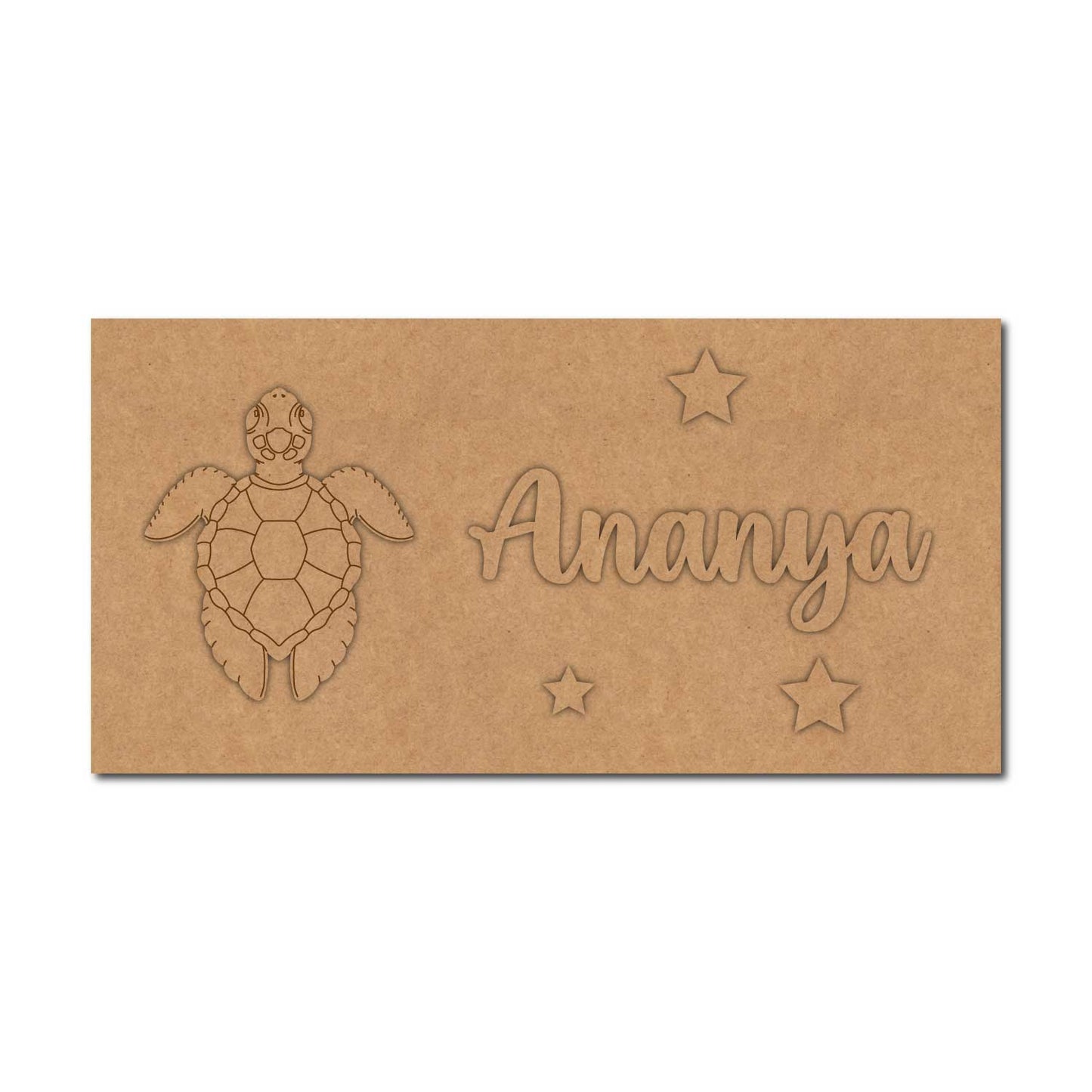 Turtle Kids Nameplate MDF Design 1