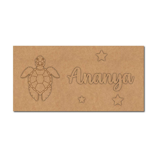 Turtle Kids Nameplate MDF Design 1