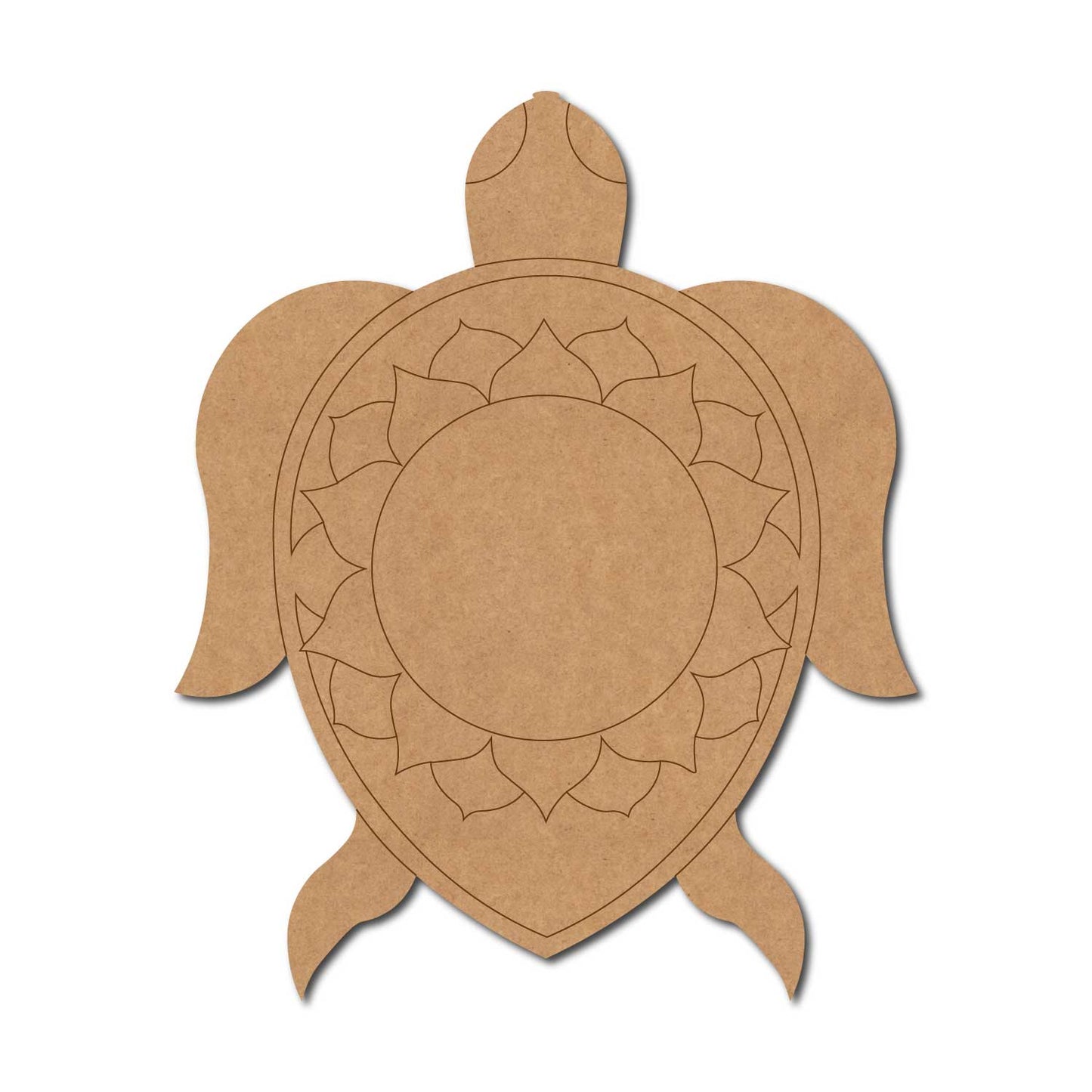 Turtle Mandala Pre Marked MDF Design 1