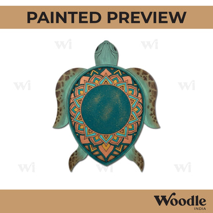 Turtle Mandala Diya Tealight Holder Pre Marked MDF Design 1