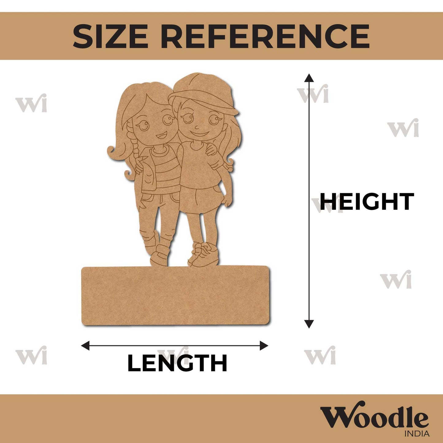 Two Girls Nameplate Pre Marked MDF Design 2