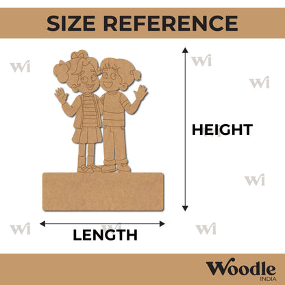 Two Girls Nameplate Pre Marked MDF Design 3
