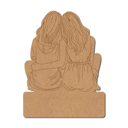 Two Girls Nameplate Pre Marked MDF Design 4