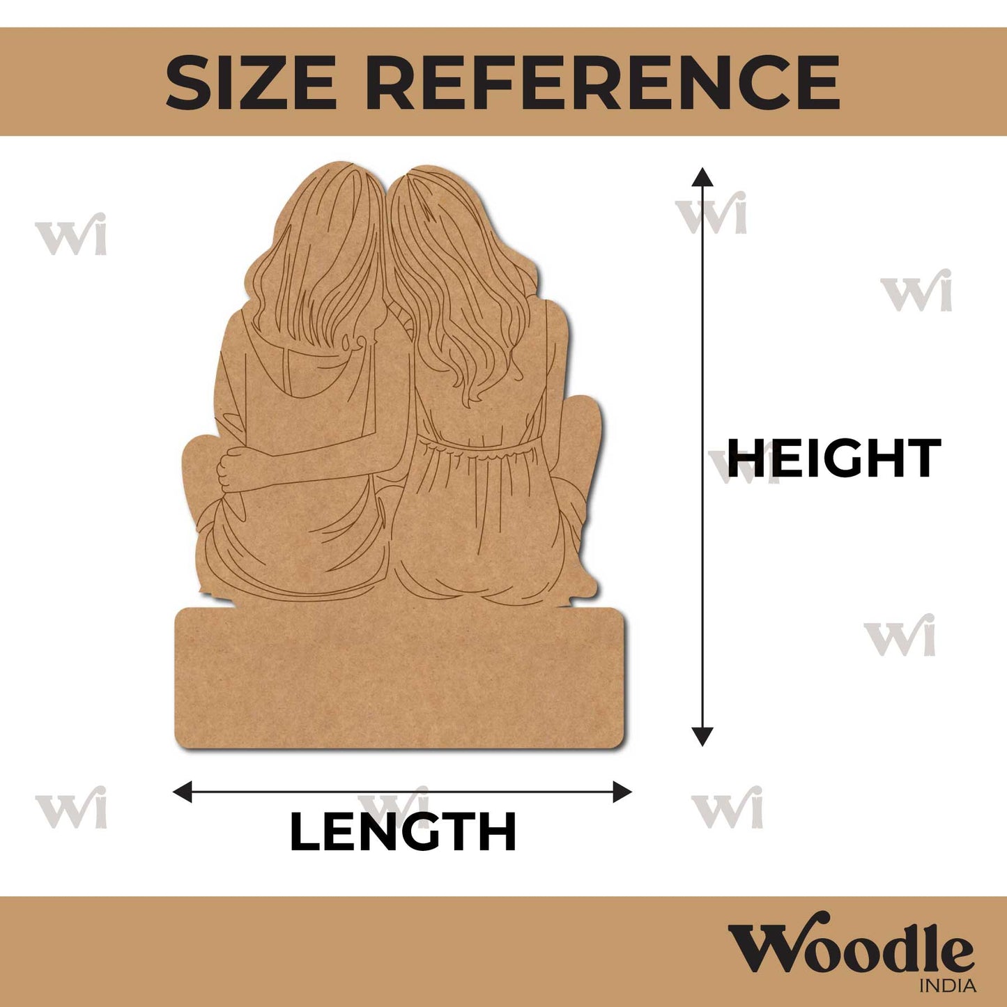 Two Girls Nameplate Pre Marked MDF Design 4