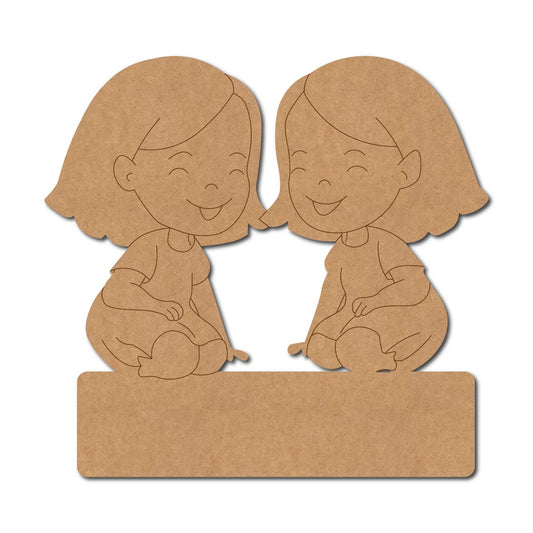 Two Girls Nameplate Pre Marked MDF Design 5