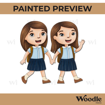 Two Girls Pre Marked MDF Design 1
