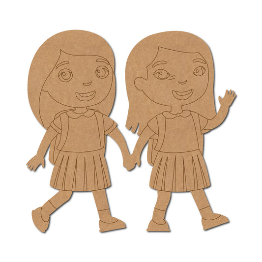 Two Girls Pre Marked MDF Design 1