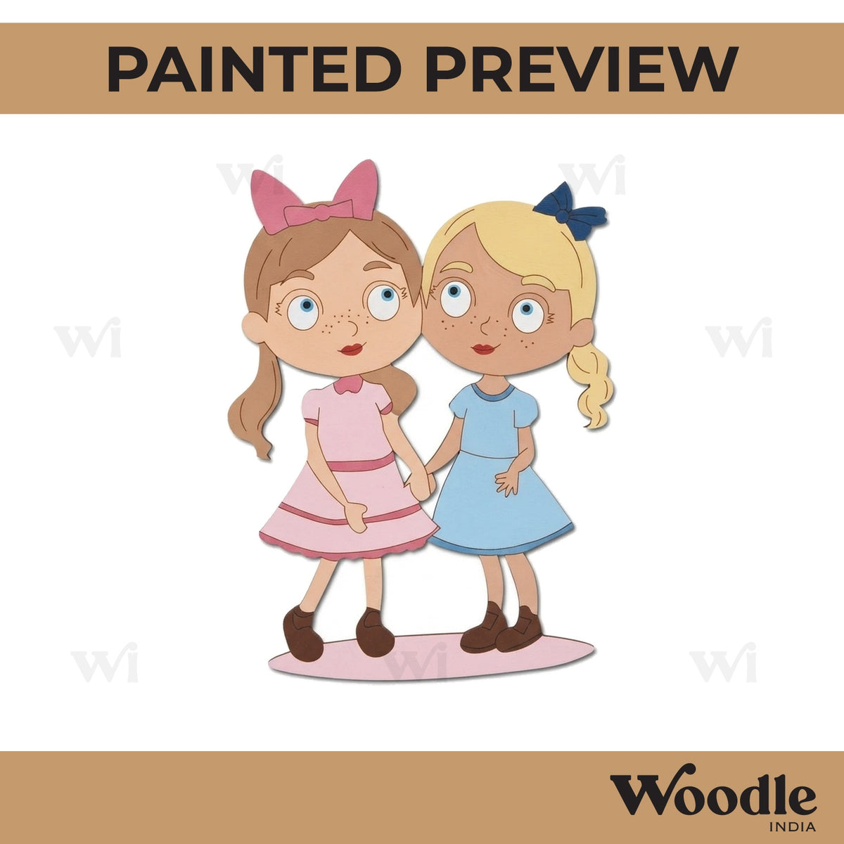 Two Girls Pre Marked MDF Design 2
