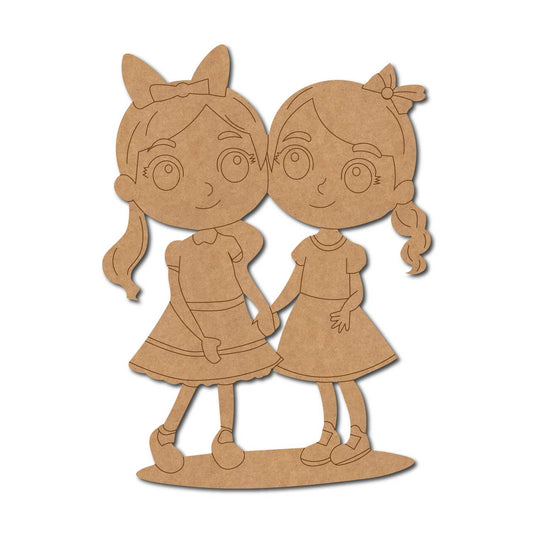 Two Girls Pre Marked MDF Design 2