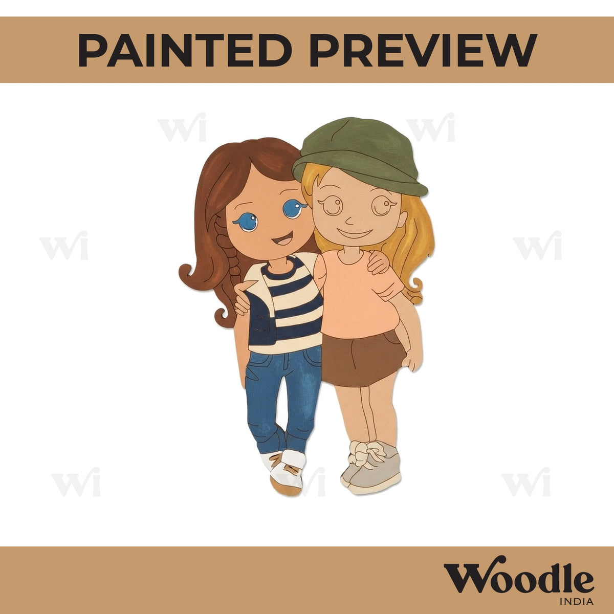 Two Girls Pre Marked MDF Design 3