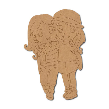 Two Girls Pre Marked MDF Design 3