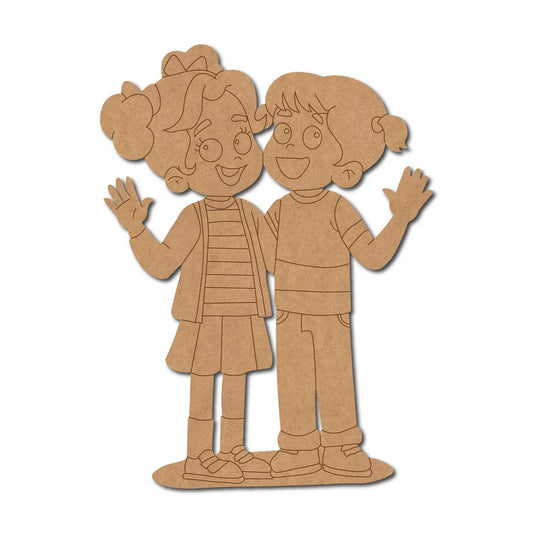 Two Girls Pre Marked MDF Design 5