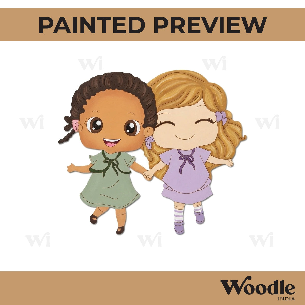 Two Girls Pre Marked MDF Design 7
