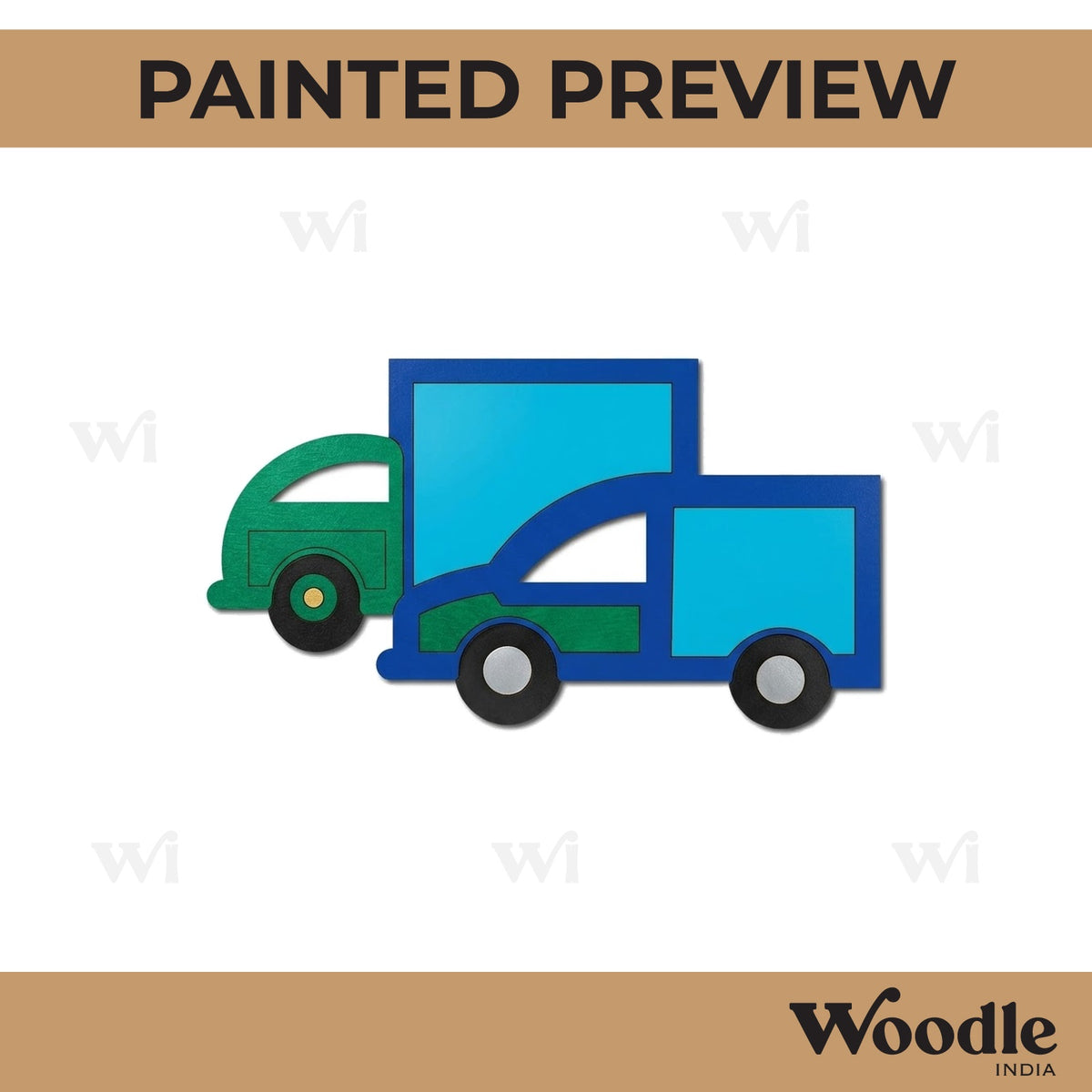 Two Trucks Pre Marked MDF Design 1