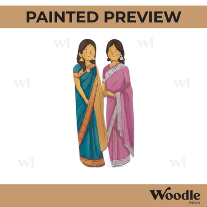 Two Women Pre Marked MDF Design 1
