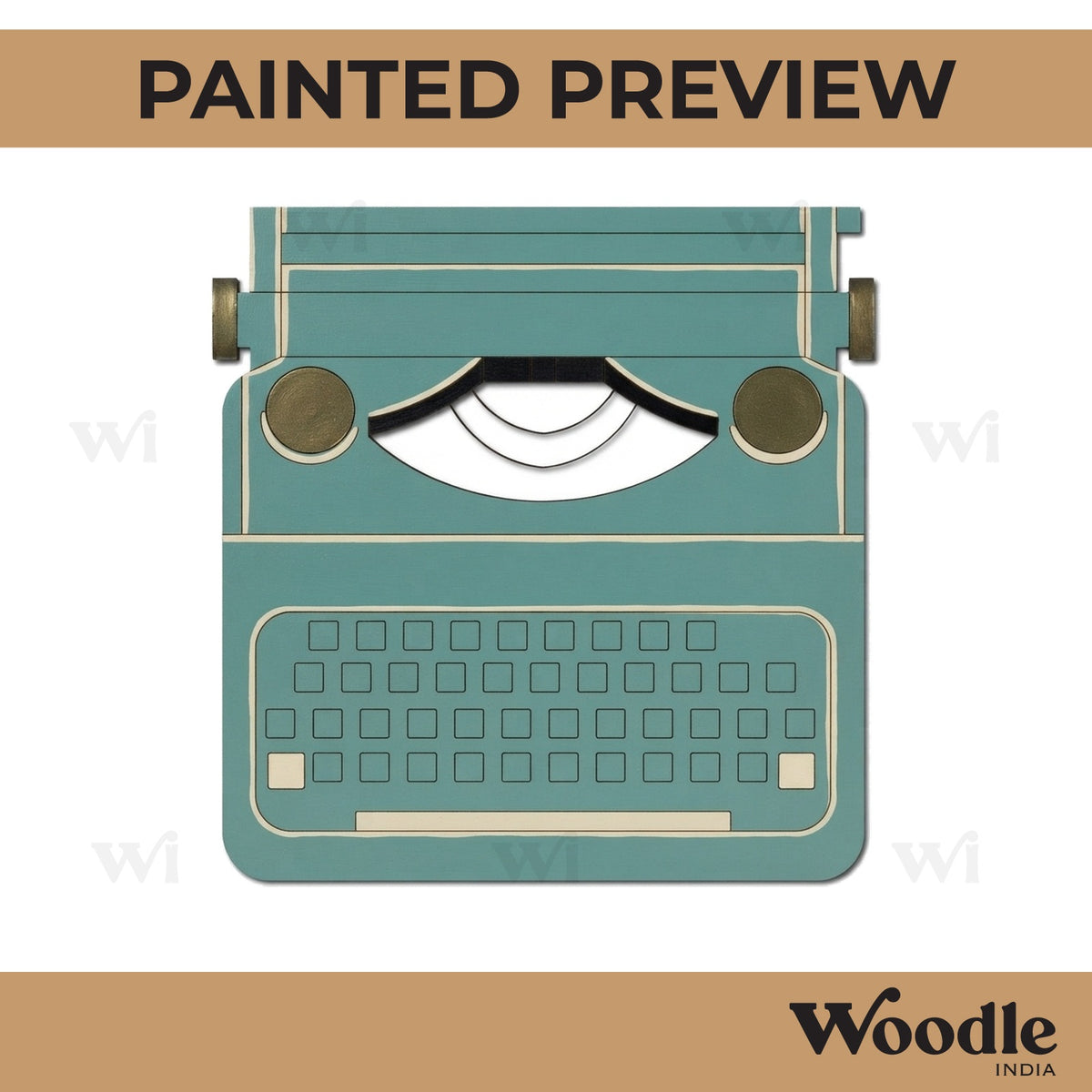 Typewriter Pre Marked MDF Design 1