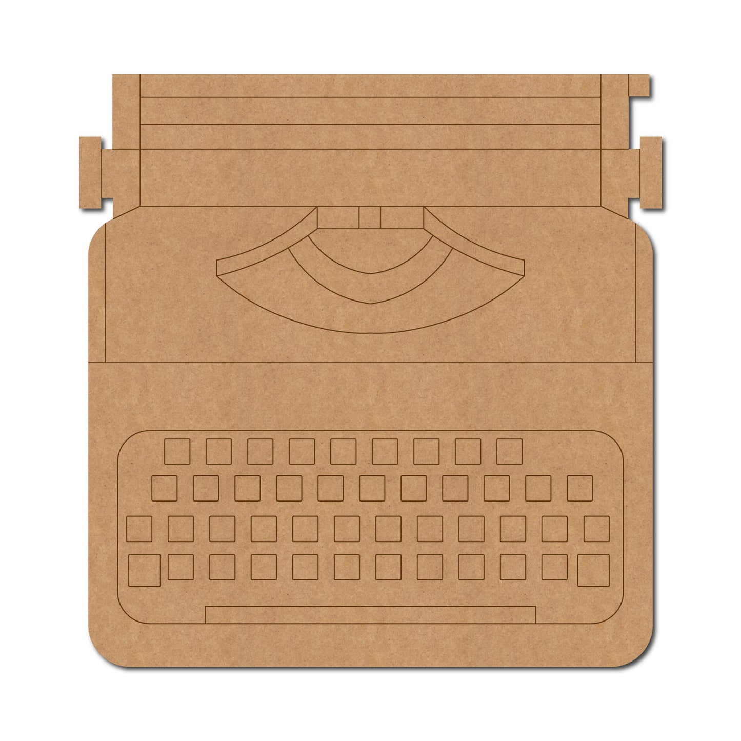 Typewriter Pre Marked MDF Design 1
