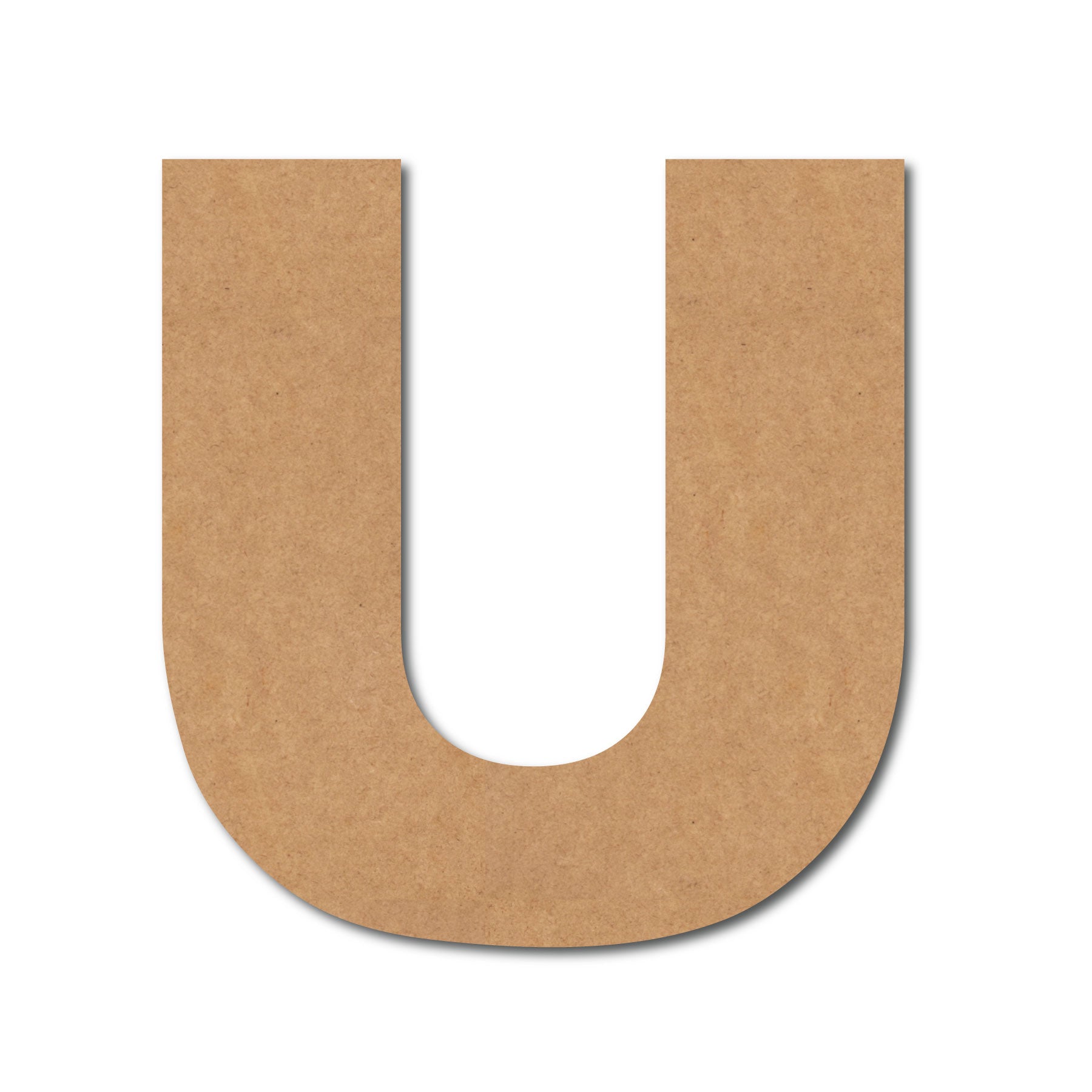Alphabet U Monogram Cutout MDF Design 1