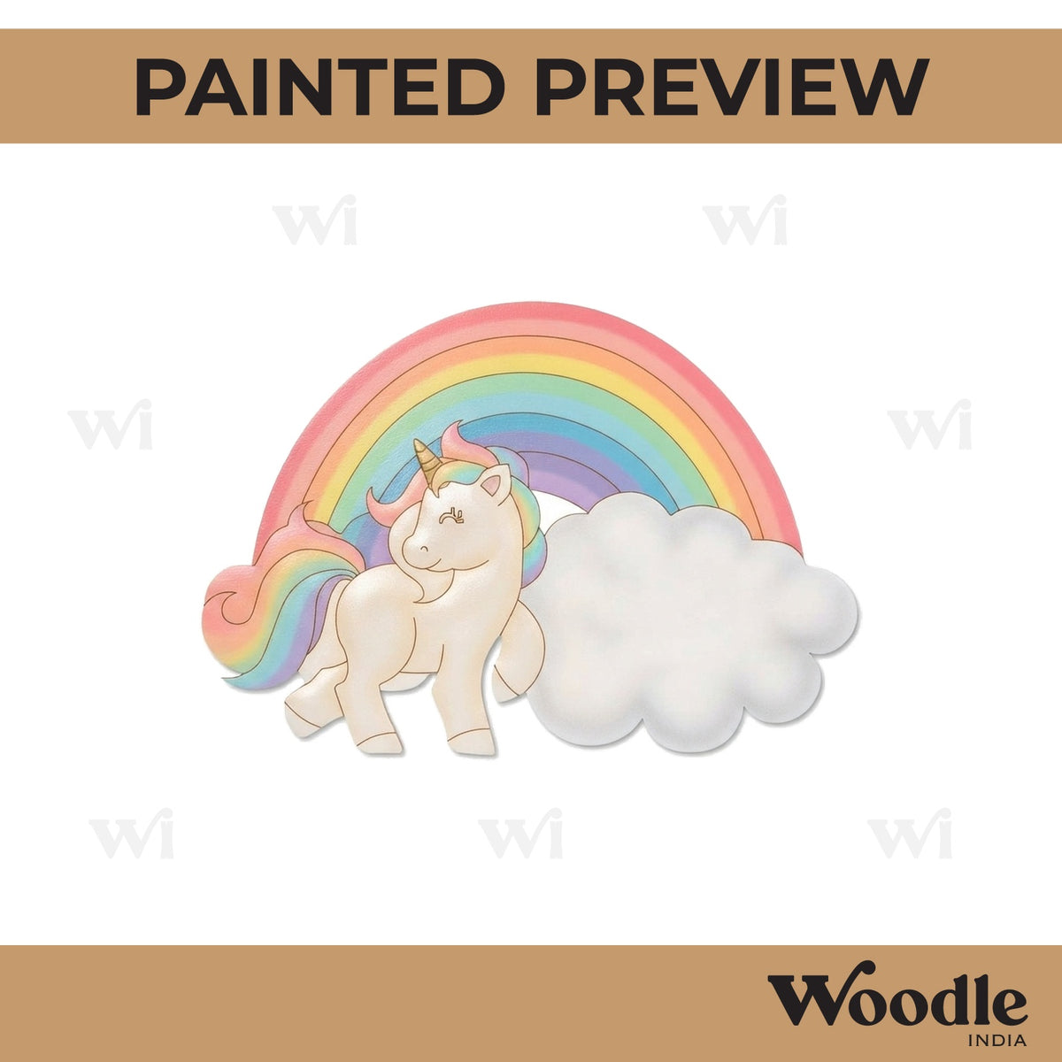 Unicorn Cloud Pre Marked MDF Design 1