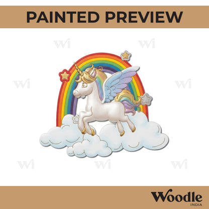 Unicorn Clouds Rainbow Pre Marked MDF Design 1