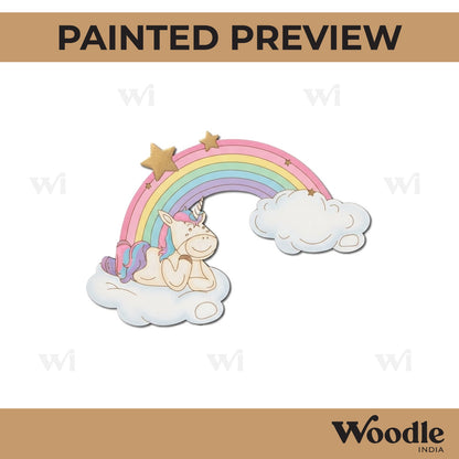 Unicorn Clouds Rainbow Pre Marked MDF Design 2