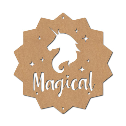 Unicorn Hanging Cutout MDF Design 1