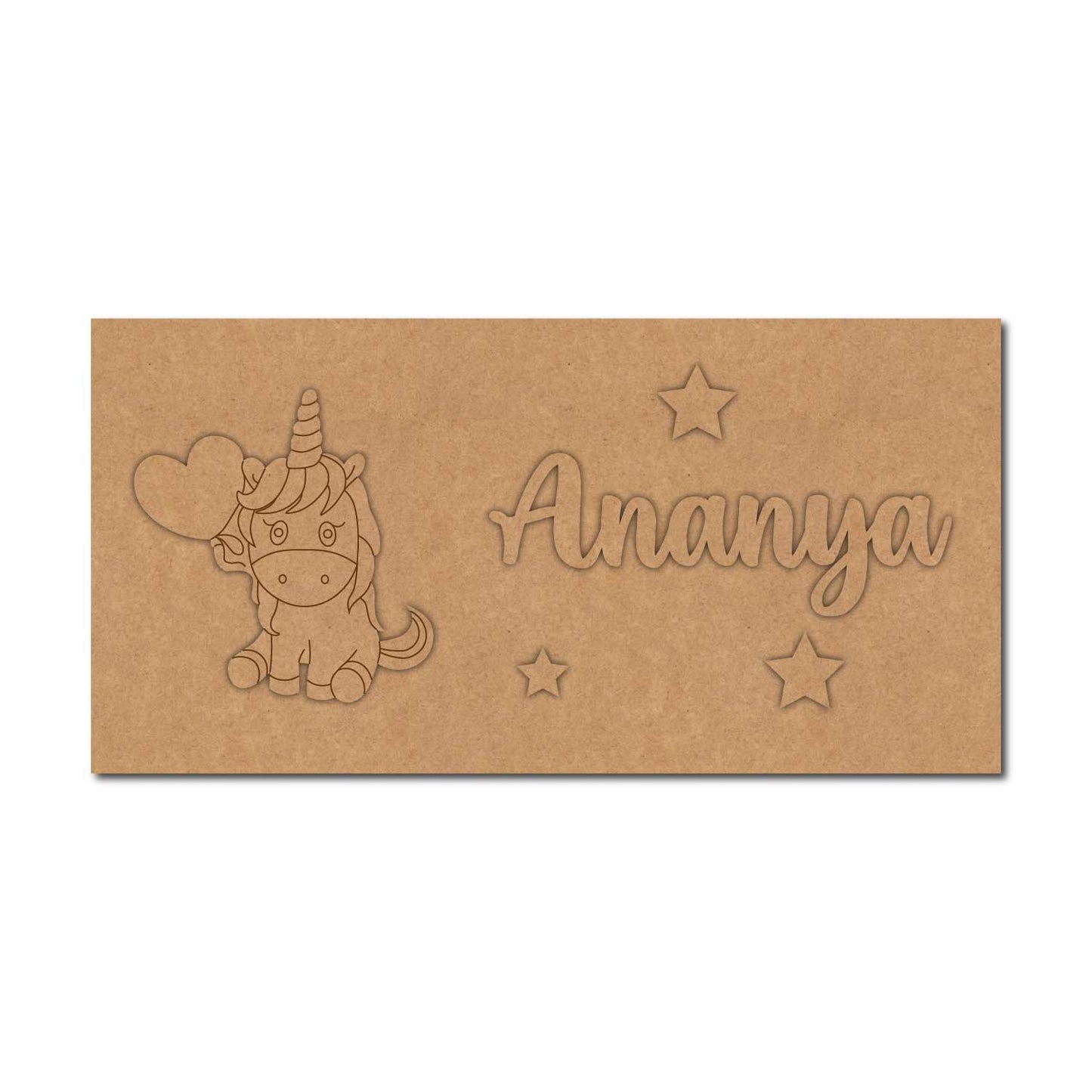 Unicorn Kids Nameplate MDF Design 1