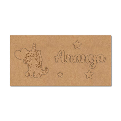 Unicorn Kids Nameplate MDF Design 1