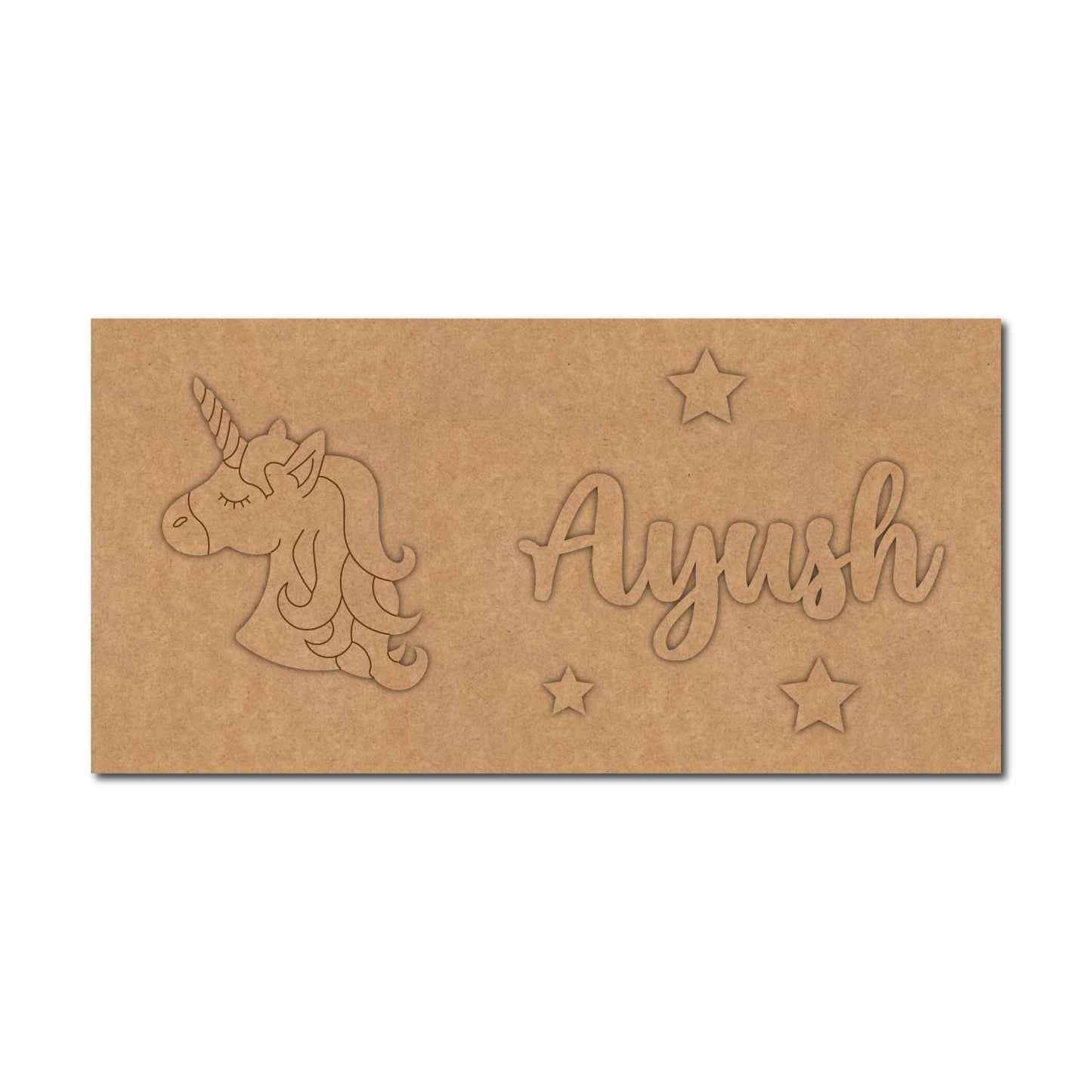 Unicorn Kids Nameplate MDF Design 2