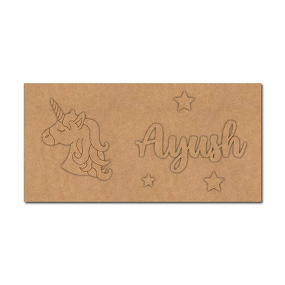 Unicorn Kids Nameplate MDF Design 2