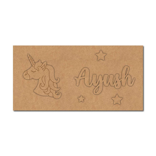 Unicorn Kids Nameplate MDF Design 2