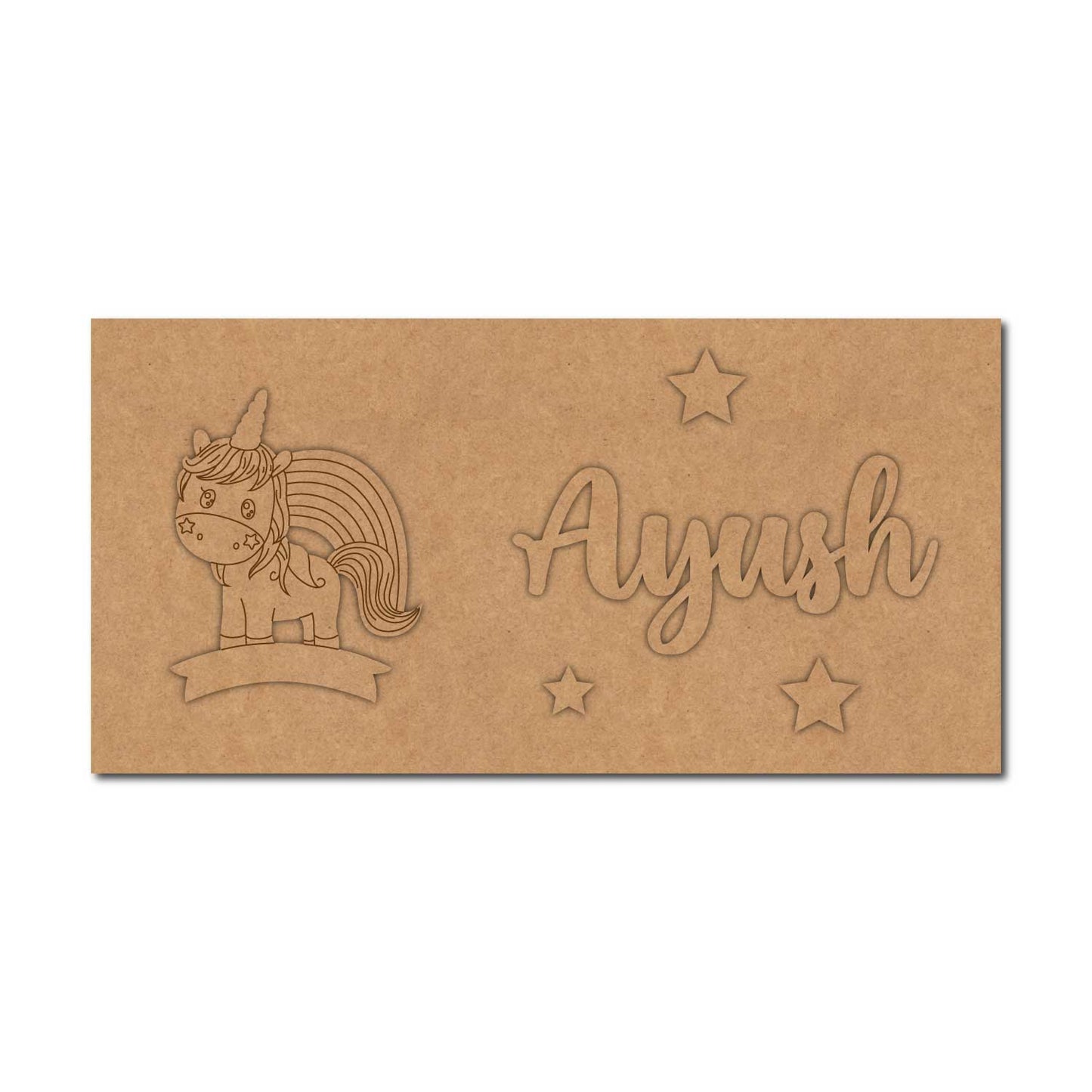 Unicorn Kids Nameplate MDF Design 3