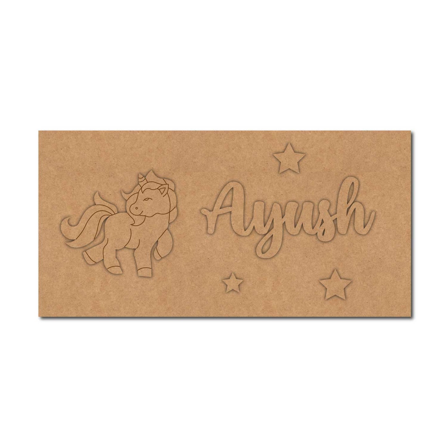 Unicorn Kids Nameplate MDF Design 4