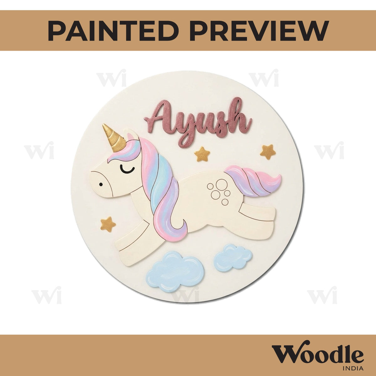 Unicorn Nameplate MDF Design 5