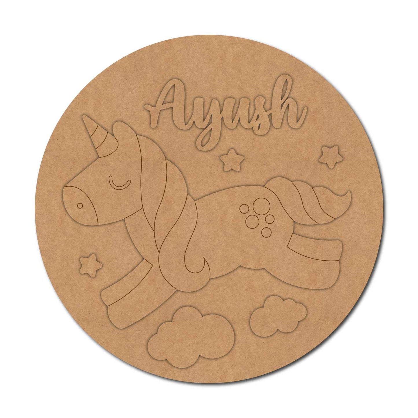Unicorn Nameplate MDF Design 5