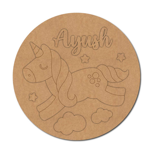 Unicorn Nameplate MDF Design 5