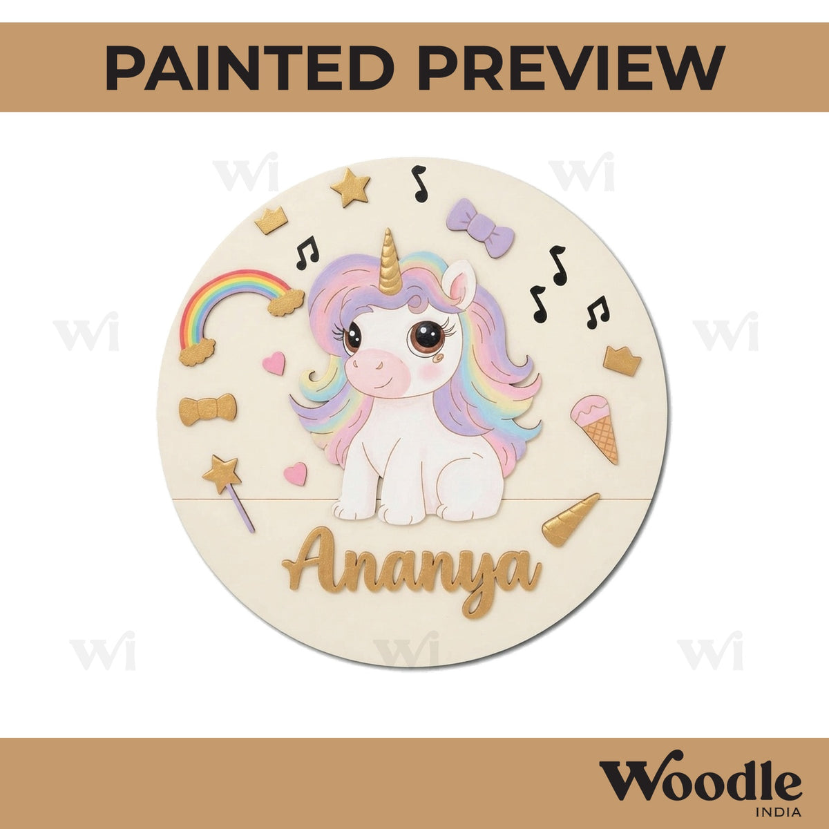 Unicorn Nameplate MDF Design 7