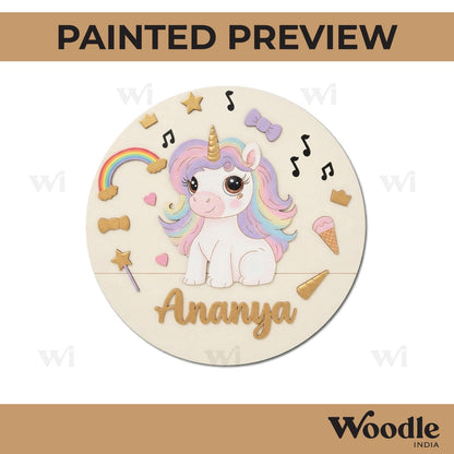 Unicorn Nameplate MDF Design 7