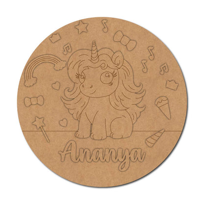 Unicorn Nameplate MDF Design 7