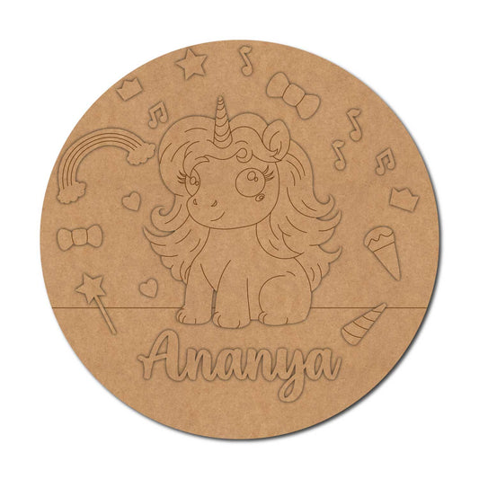 Unicorn Nameplate MDF Design 7