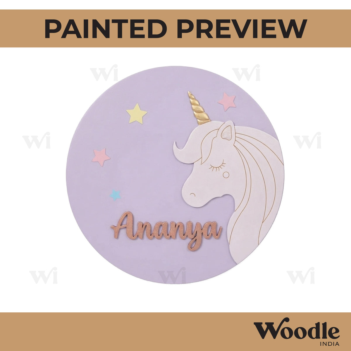 Unicorn Nameplate MDF Design 8