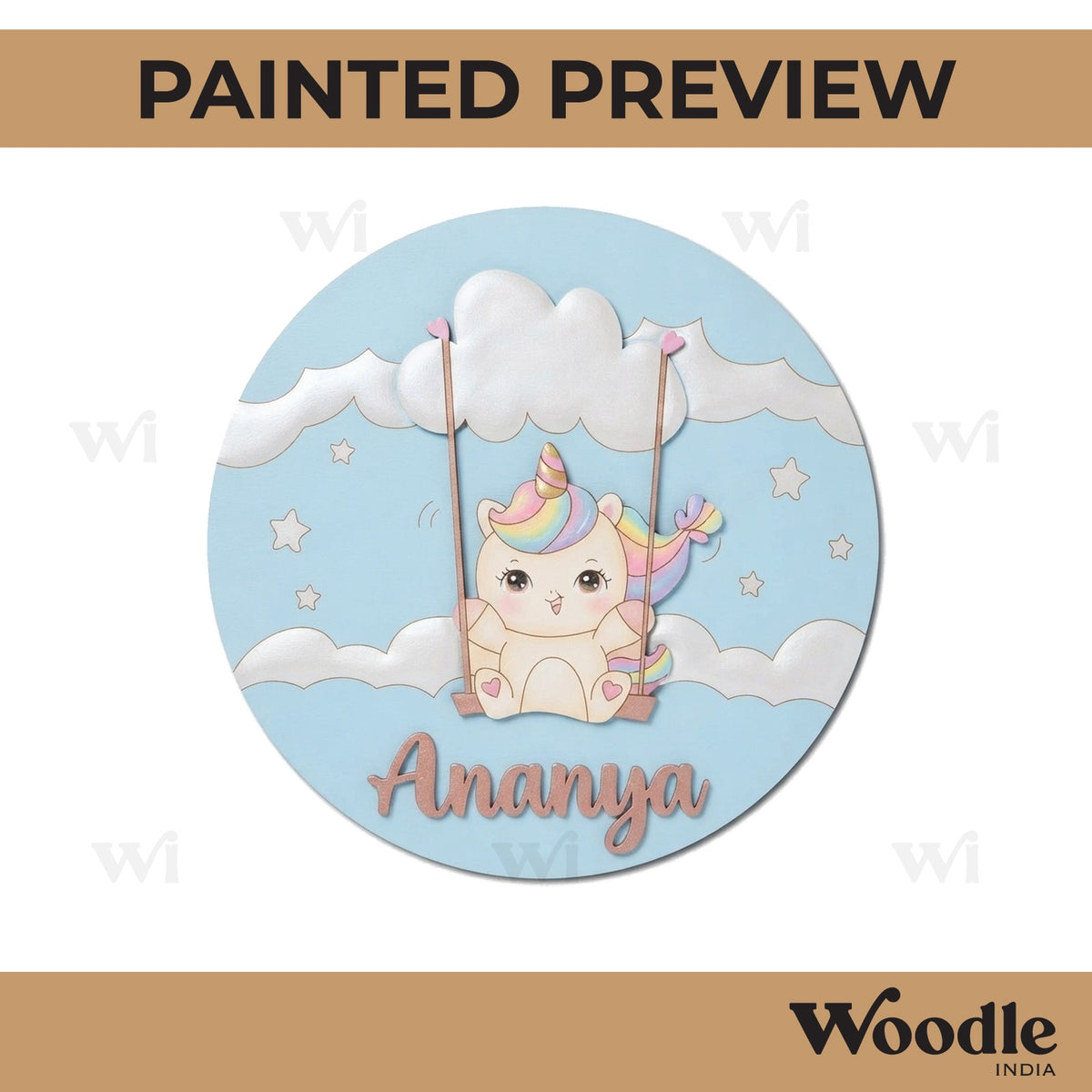 Unicorn Nameplate MDF Design 9