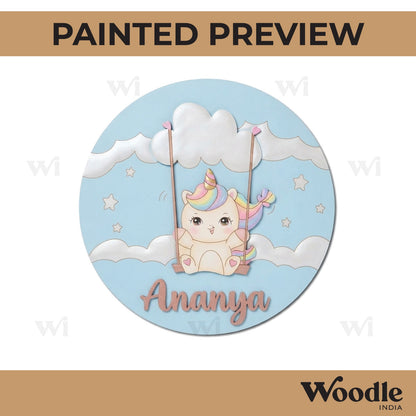 Unicorn Nameplate MDF Design 9