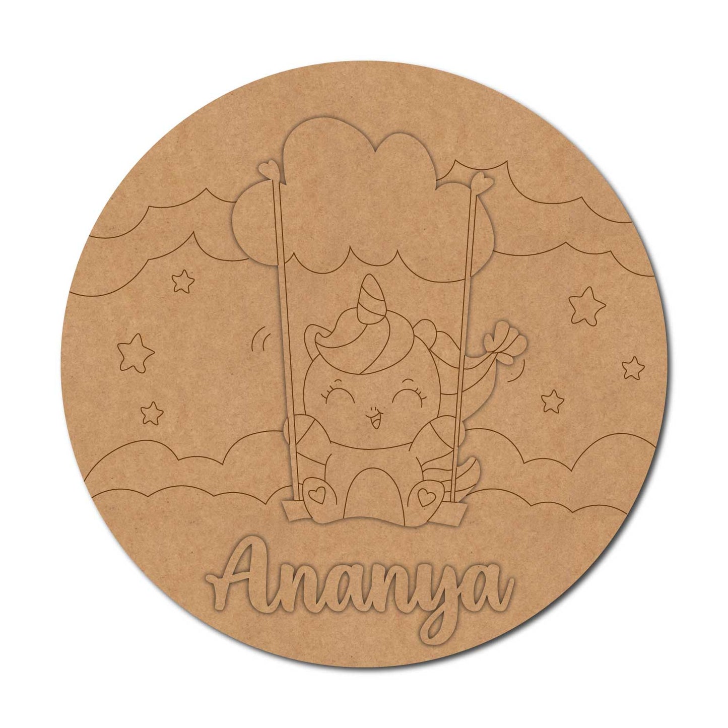 Unicorn Nameplate MDF Design 9