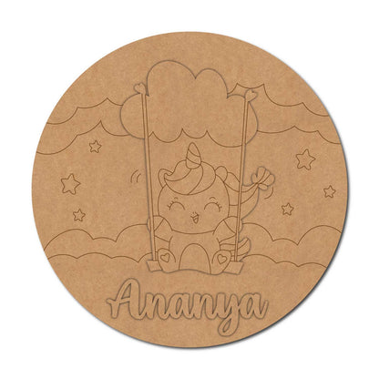 Unicorn Nameplate MDF Design 9
