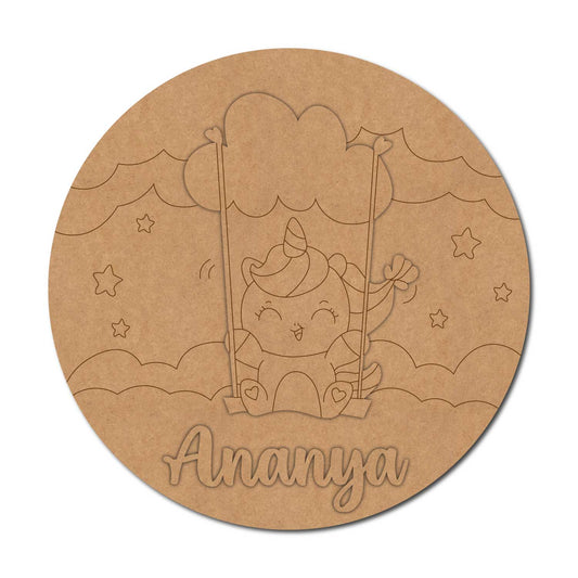 Unicorn Nameplate MDF Design 9