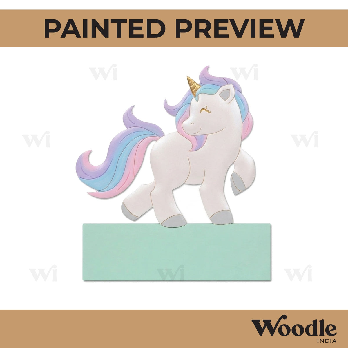 Unicorn Nameplate Pre Marked MDF Design 2