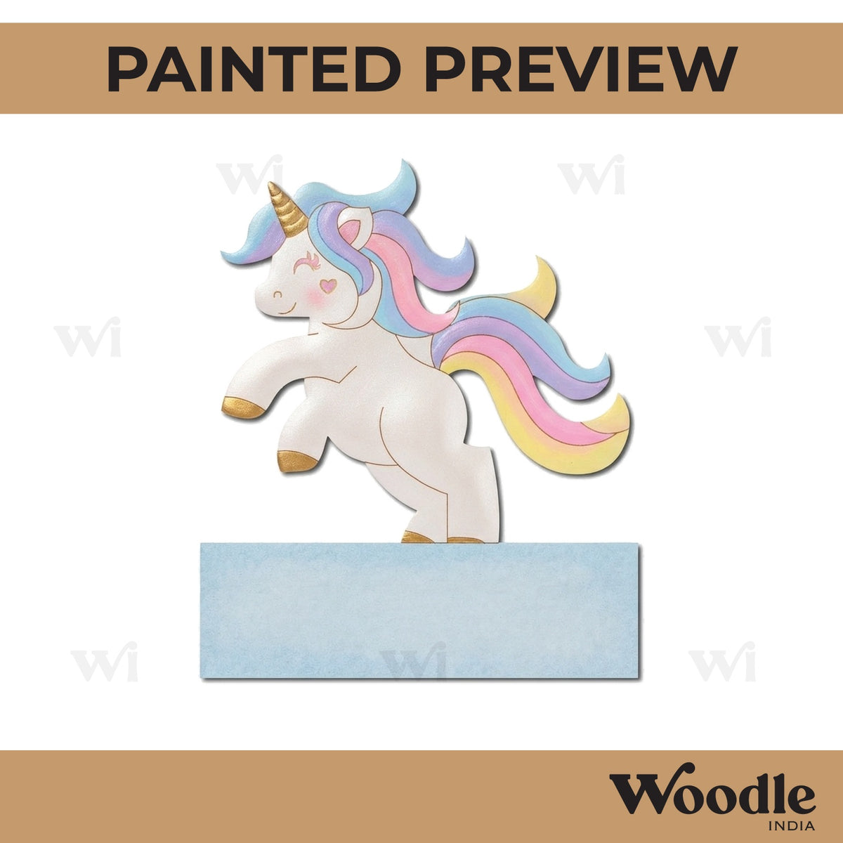Unicorn Nameplate Pre Marked MDF Design 3